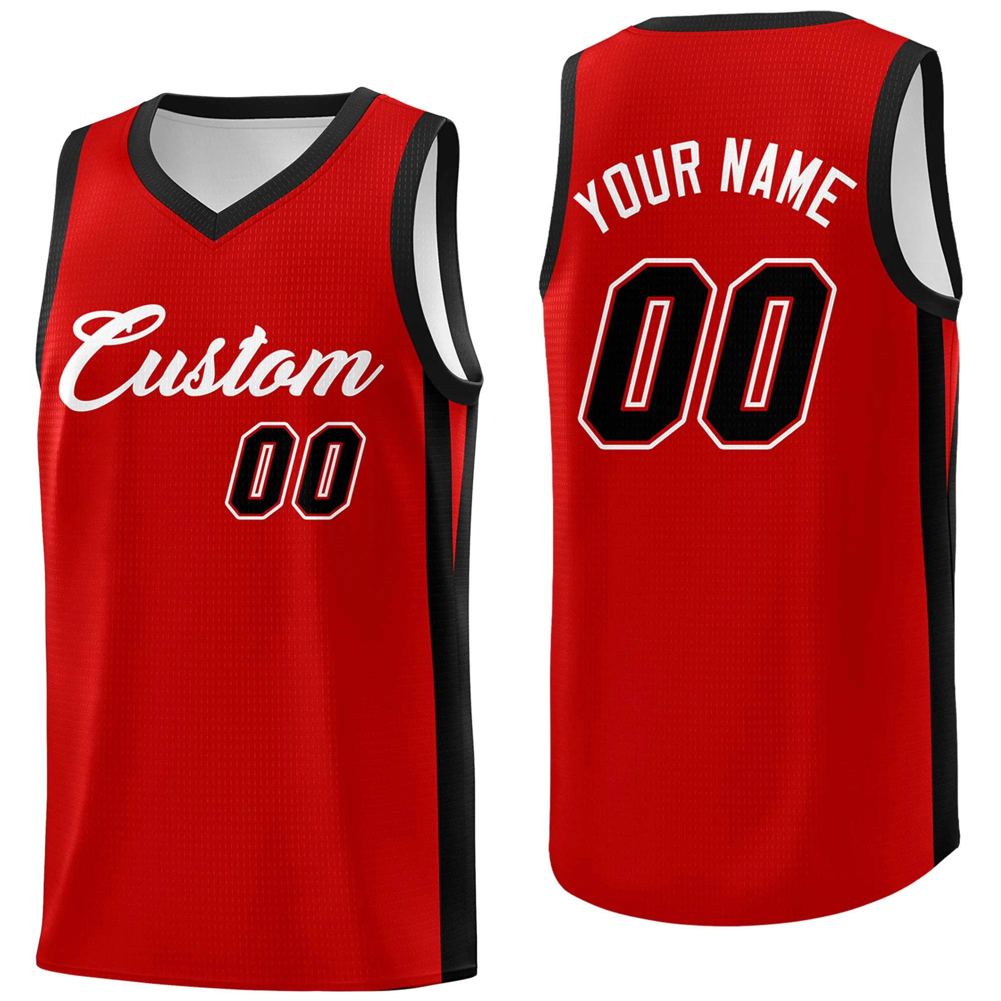 Custom Red Black Classic Tops Basketball Jersey